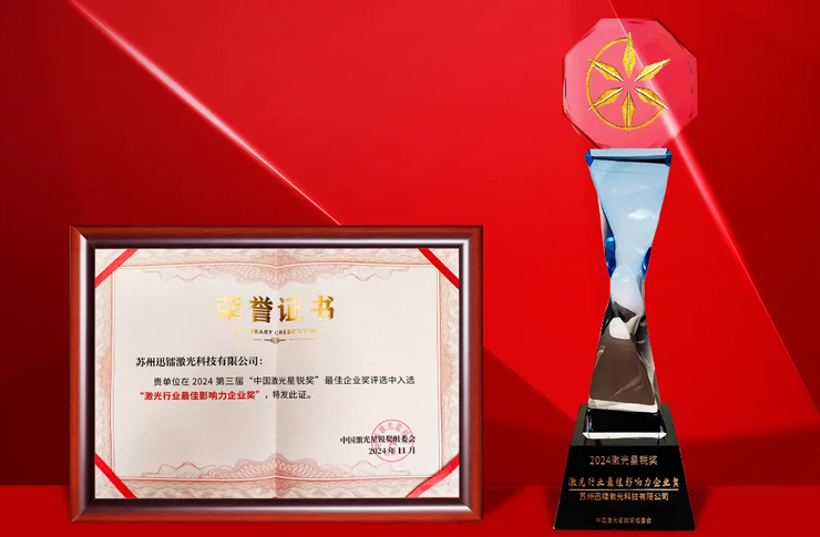榮譽(yù)+1 | 迅鐳激光榮獲“2024激光行業(yè)最佳影響力企業(yè)獎”