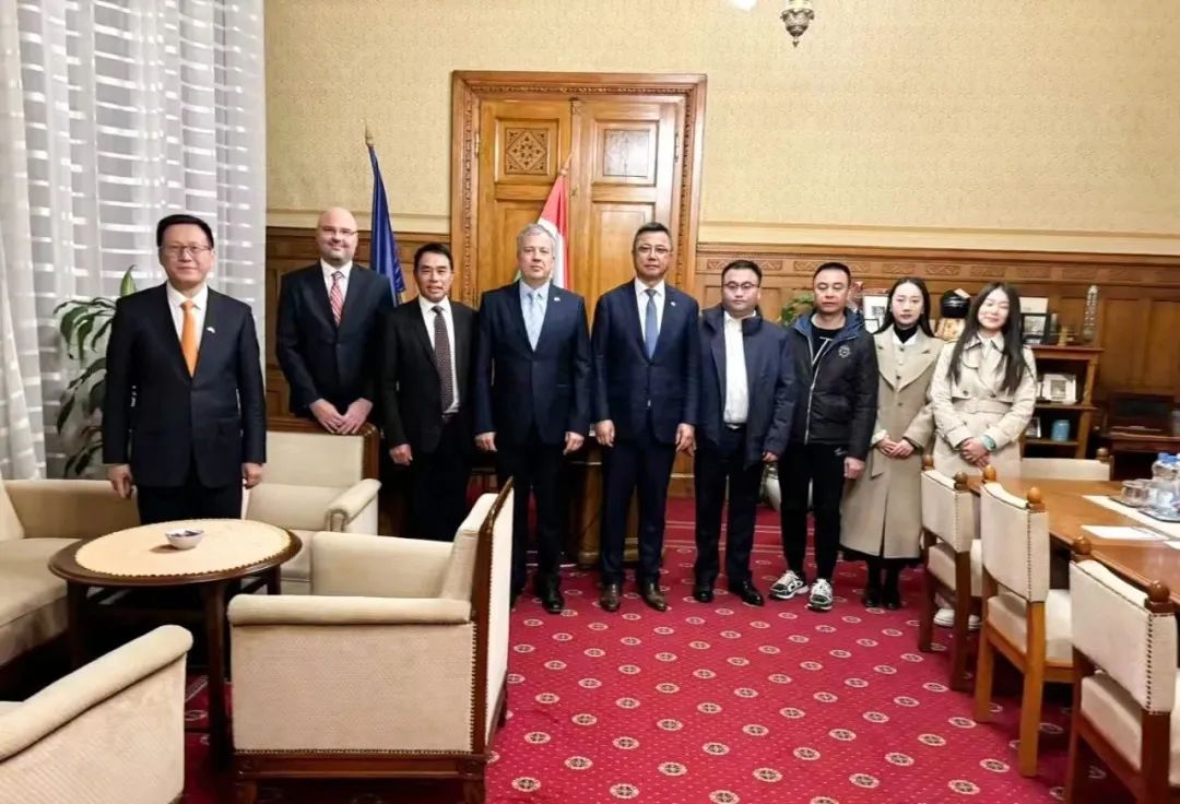 迅鐳激光董事長拜會(huì)匈牙利國家議會(huì)副主席歐拉·勞約什、中國駐匈牙利使館公使銜參贊陳奕薇(圖2)